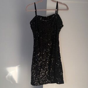 Elegant Black Sequin Dress